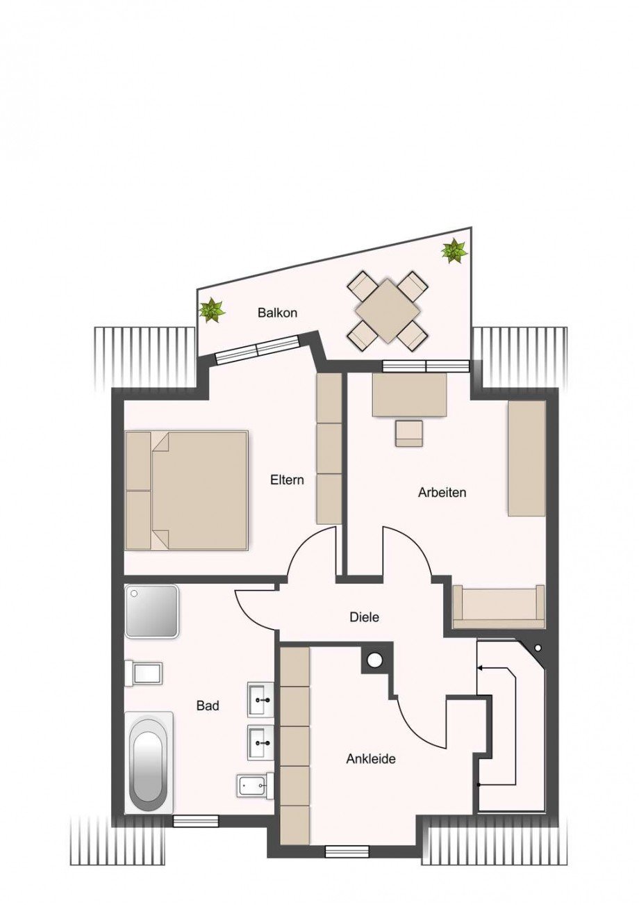 Grundriss Reihenendhaus Nufringen