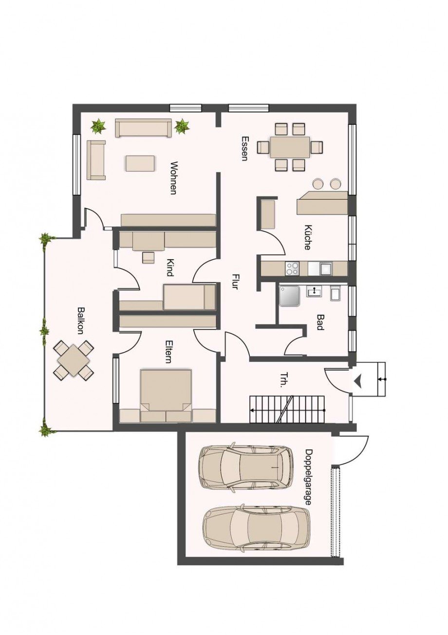 Grundriss EG Erdgeschosswohnung Weissach